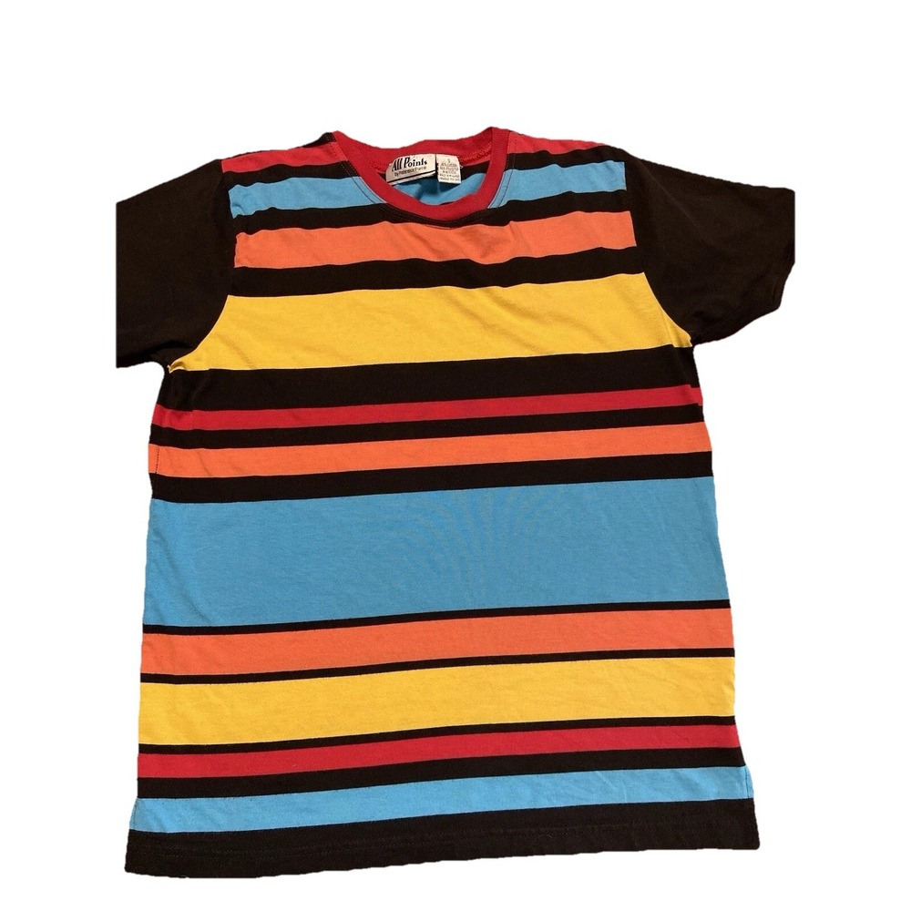 All Points By‎ Reference Point Shirt Small Colorful Stripe 80s 90s